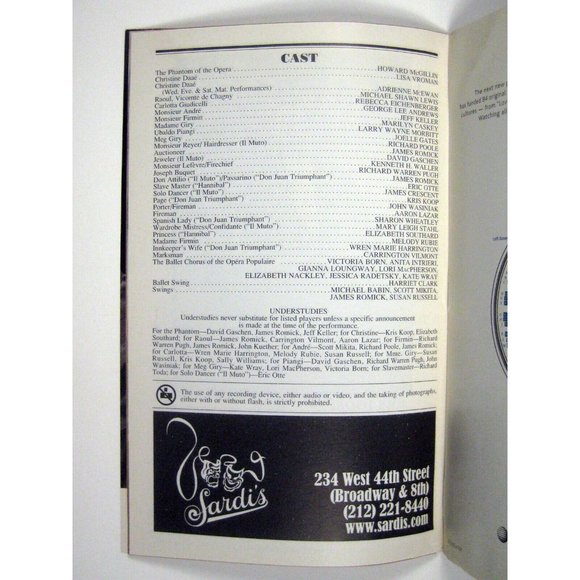 Phantom Playbill 2002 Majestic Theatre Howard McGillin Lisa Vroman Andrew Webber - Picture 6 of 8